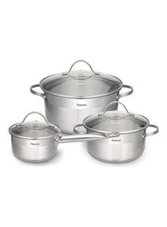 Hisar 6 Piece Teos Egg Pans Cookware Set, Stainless Steel Pan Set
