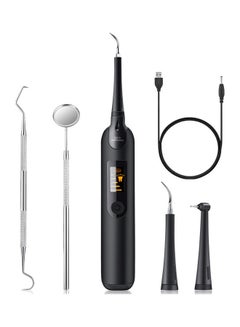 Buy Electric Teeth Cleaner Kit with LED Screen Black/Silver in Saudi Arabia