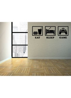 اشتري Playstation Controller Eat Sleep Game Vinyl Wall Art Sticker Black في السعودية