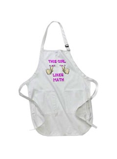 Buy This Girl Likes Math Printed Apron With Pockets White in Egypt