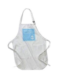 Buy Ships Ahoy Its A Boy For Baby Showers Printed Apron With Pouch Pockets White 22x24inch in Egypt