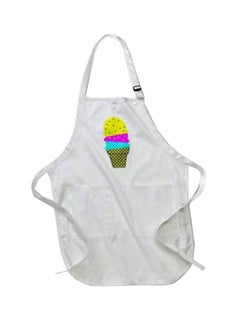 Buy Cute Cmyk Ice Cream Cone Vector Food Cartoon Printed Apron With Pockets White in Egypt