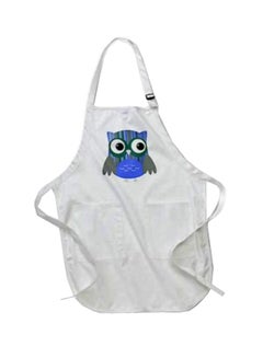 Buy Cute Bold Bright Striped Owl Printed Apron With Pockets White 22 x 30inch multicolor in Egypt