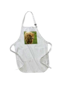 Buy Highland Cow Printed Apron With Pockets White 22 x 24inch in Egypt