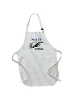 Buy Pull My Finger Printed Apron With Pockets White multicolor in Egypt