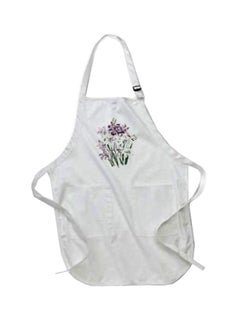 Buy Vintage Flowers Printed Apron With Pockets White in Egypt