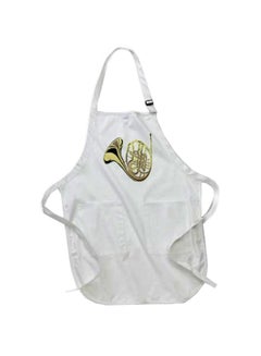 Buy Large French Horn Printed Apron With Pouch Pockets White 22 x 30inch in Egypt