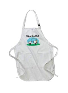 Buy This Is How I Roll Golf Cart Golfing Design Printed Apron With Pockets White in Egypt