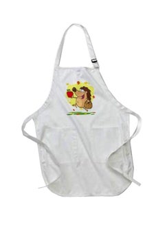 Buy Cute Hedgehog Printed Apron With Pockets White in Egypt