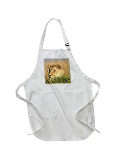 Buy Panthera Leo Printed Apron With Pockets White 22 x 30inch in Egypt