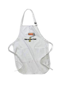 Buy This Is How I Roll Paint Roller Printed Apron With Pockets White in Egypt