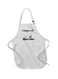 Buy I Believe In Burritos Printed Apron With Pockets White multicolor in Egypt