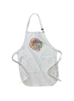 Buy Discus Fish With Young Feeding Off Of The Parent Printed Apron Pouch Pockets White 22 x 30inch multicolor in Egypt