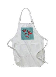 Buy Retro Pair Of Martinis Printed Apron With Pockets White in Egypt