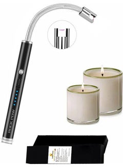 Buy 2-Piece USB Rechargeable Electric Lighter Black/Silver in UAE