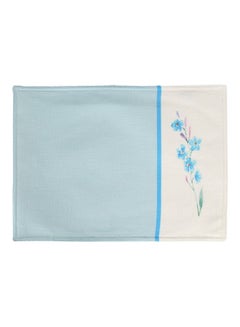 Buy Leaf Printed Placemat Blue/White 45 x 32 x 1cm in UAE