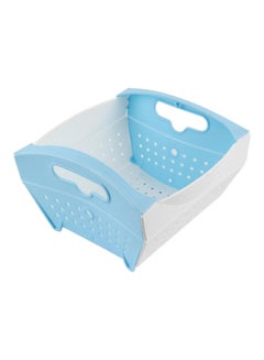 Buy Foldable Plastic Sink Drain Basket Blue/White in UAE