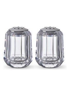 اشتري 2-Piece Diamond Acrylic Salt and Pepper Shaker Clear/Silver في الامارات