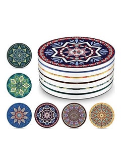 Buy 6-Piece Ceramic Cup Holder Place Mats Multicolour in UAE