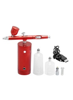 Buy Portable Rechargeable USB Airbrush Kit Red 19.00X6.00X17.00cm in Saudi Arabia