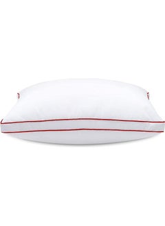 اشتري Soft Fiber Fill Comfortable Bed Pillow قطن White/Red 50 x 75سم في السعودية