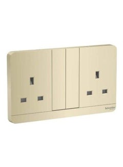 Buy 1-Gang AvatarOn Double Switched Socket 13A, 250V Golden in UAE