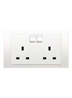 Buy 1-Gang Vivace Double Switched Socket 13A, 230V White in UAE