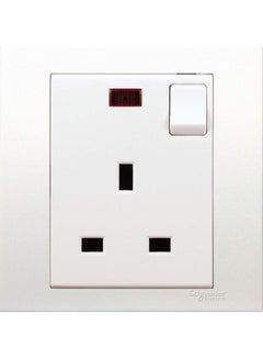 Buy Vivace Single Switched Socket with Neon 13A White in UAE