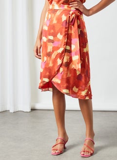 Buy All-Over Print Wrap Skirt Multicolour in UAE