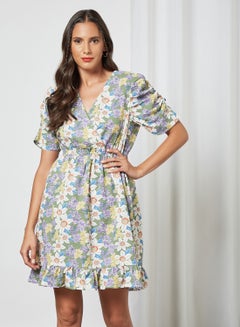 Buy Floral Print Mini Dress Multicolour in Egypt