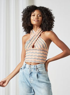 اشتري Halter Neck Crop Top Multicolour في السعودية