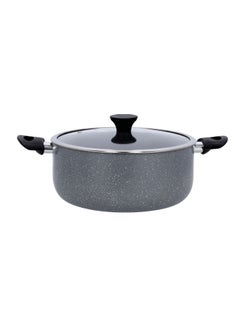 Buy Granite Coated Casserole With Glass Lid Multicolour 32cm in UAE