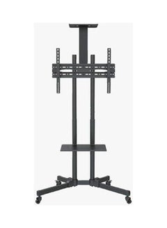 Buy Floor Screen Stand With Wheels Moving In All Directions With Rack Holder For Receivers And Receivers Black in Egypt