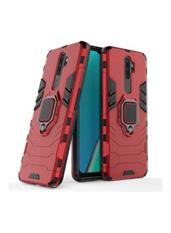 Buy Shockproof Iron Man Cover For Oppo A9 2020 / A5 2020 With Metal Ring Kickst Red in Saudi Arabia