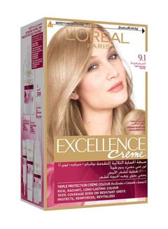 Buy Excellence Crème Permanent Hair Color 9.1 Very Light Ash Blonde in Saudi Arabia