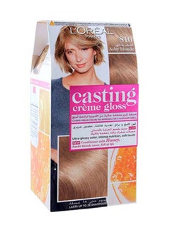 اشتري Casting Creme Gloss No Ammonia Hair Color For Shiny Hair(48ml+72ml+60ml) 810 لون أشقر رمادي 180مل في السعودية