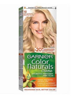 اشتري Color Naturals Creme Nourishing Permanent Hair Color 10.0 أشقر فاتح ألترا 112مل في الامارات