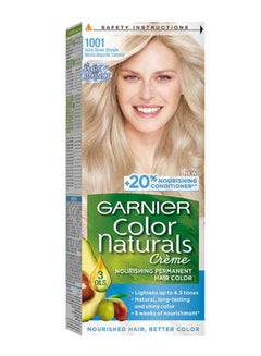 Buy Color Naturals Permanent Hair Color 1001 Ashy Silver Blonde 112ml in Saudi Arabia