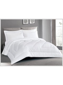 Buy 4-Piece Hotel Single Comforter Set Polyester White 170x230cm in Saudi Arabia