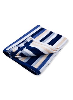 Buy Striped Printed Beach Towel Multicolour 90x160cm in UAE