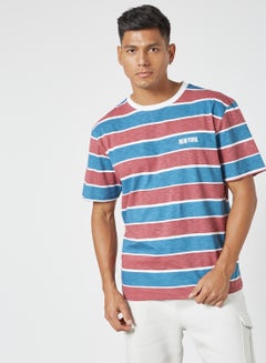 Buy Round Neck Striped T-Shirt Multicolour in UAE