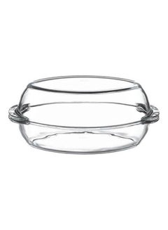 Buy Oval Borcam Baking Dish/Casserole With Glass Lid Clear 1900ml in UAE