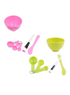 Buy 4-In-1 Mask Bowl, Mask Stick, Mask Brush And Gauge Set Assorted in UAE