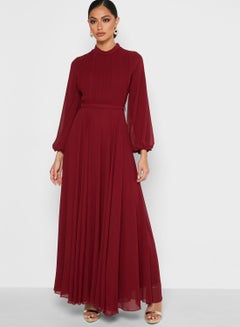 Buy Stylish Detail Dress Red in Saudi Arabia