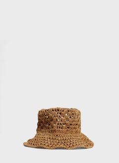 Buy Elegant Crochet Bucket Hat Brown in Saudi Arabia