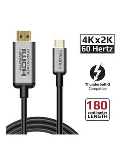 Buy USB-C to HDMI Audio Video Cable with Ultra HD Support • 4K x 2K @60Hz Support • 1.8m Length • Anti-Corrosive Connectors Multicolour in UAE