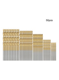 اشتري 50-Piece HSS Plating Drill Bits Gold/Silver في السعودية