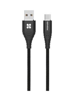 Buy Fabric Braided USB to USB-C Cable 3A Fast Charging Black in UAE