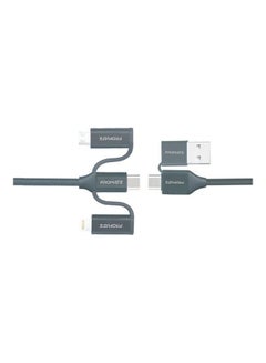 Buy 6-in-1 Hybrid Multi-Connector Cable for Charging & Data Transfer 60W Power Delivery USB-C to USB-C Grey in UAE