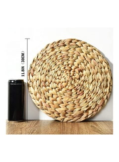 Buy 2-Piece Woven Round Placemats Beige 2 x 30cm in Saudi Arabia